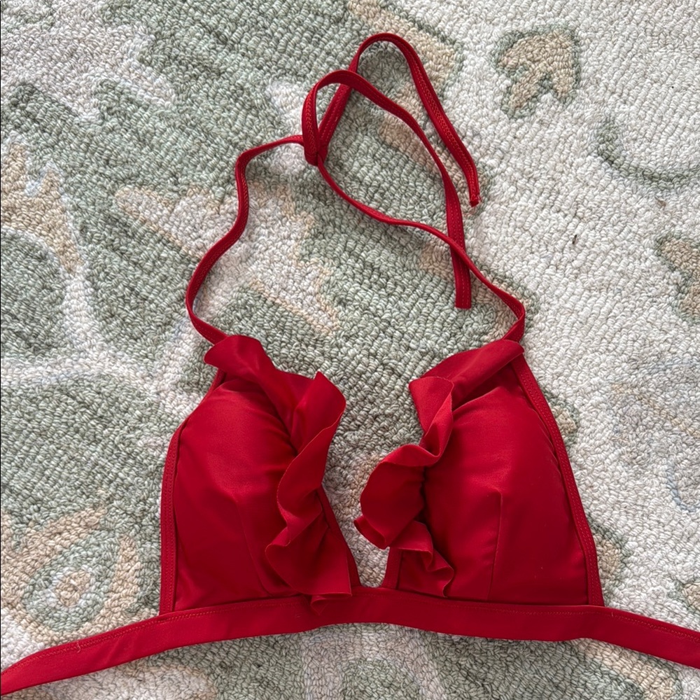 Vibrant Red Ruffled Bikini - Picture 4 of 8